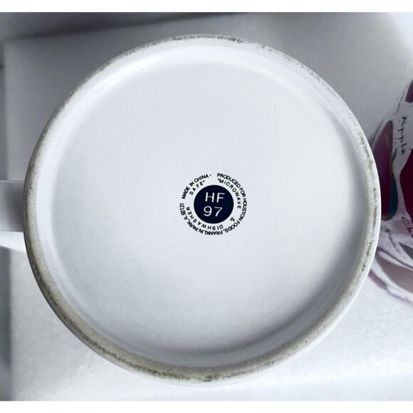 Set Of 2 24oz Ceramic Mugs Coffee Tea Soup Cereal Colorful Fruit Patterned HF97 - Picture 7 of 7